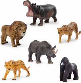 Terra by Battat – Wild Life Set – Realistic Animal Toy Figures with Tiger and Lion Toys for Kids 3  (6 pc) , Black