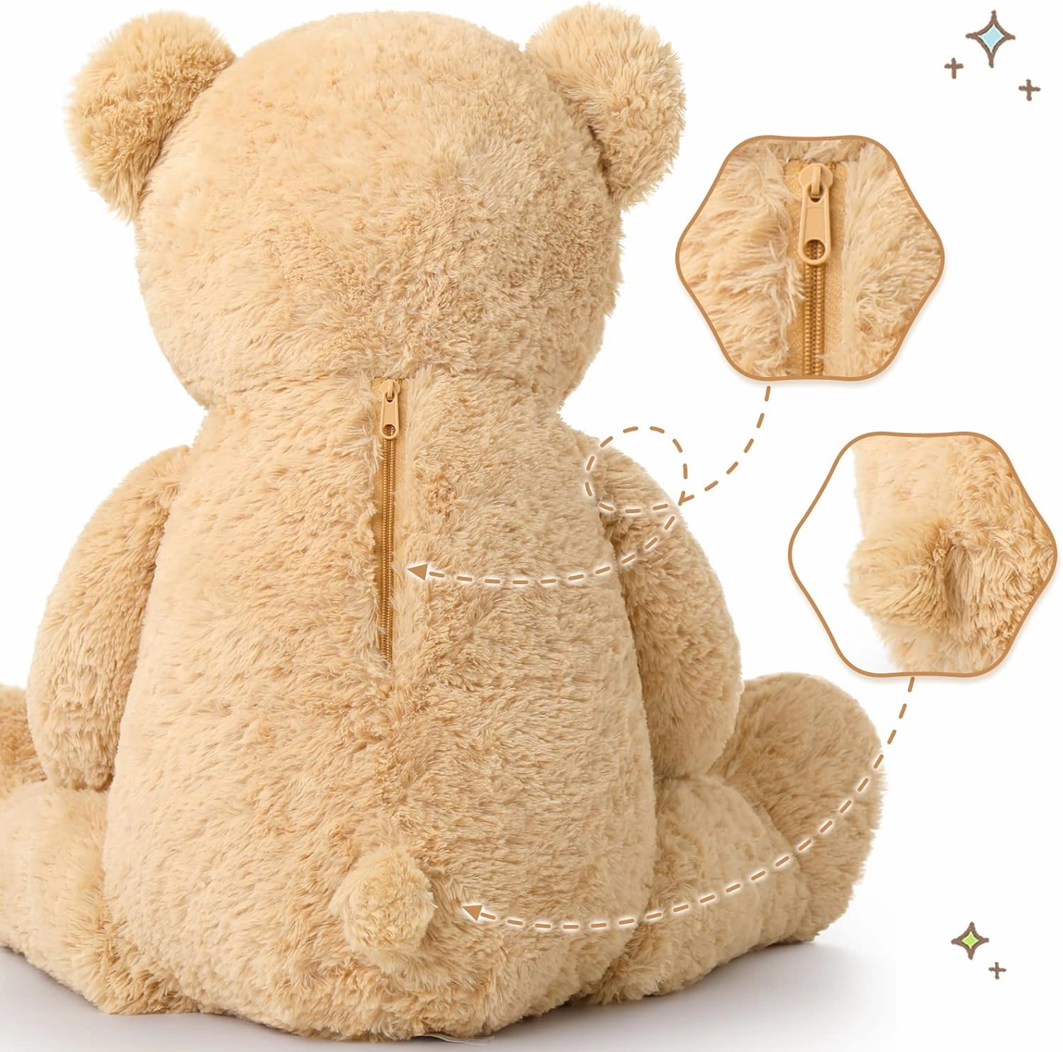 Tezituor Giant Stuffed Animal 39in, Large Teddy Bear Mommy with Baby, Big Stuffed Bear for Kids, Girlfriend on Mother's Day, Valentine, Christmas, Baby Shower, Light Brown