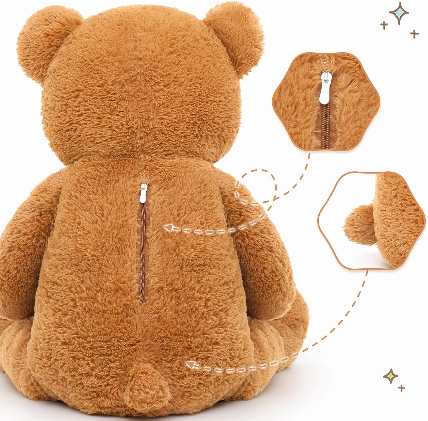 Tezituor Giant Stuffed Animal 39in, Large Teddy Bear Mommy with Baby, Big Teddy Bear for Kids, Girlfriend on Valentine, Christmas, Baby Shower, Brown