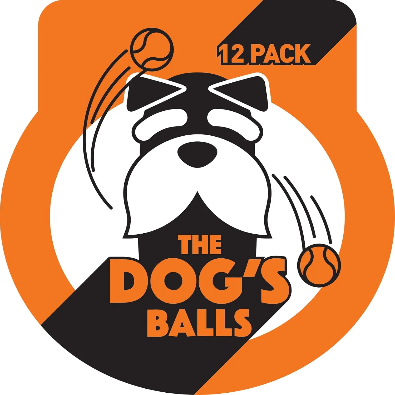 The Dog's Balls, Dog Tennis Balls, 12-Pack Orange, 2.5 Inches Diameter Dog Toy, Strong Dog & Puppy Ball for Training, Play, Exercise & Fetch