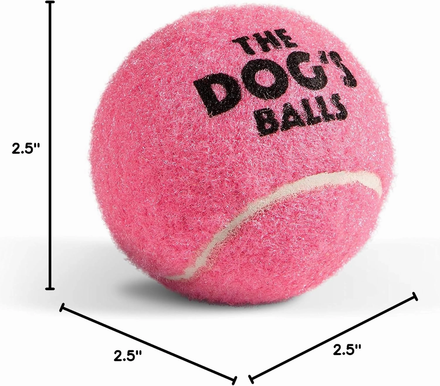 The Dog's Balls, Dog Tennis Balls, 12-Pack Pink, 2.5 Inches Diameter Dog Toy, Strong Dog & Puppy Ball for Training, Play, Exercise & Fetch