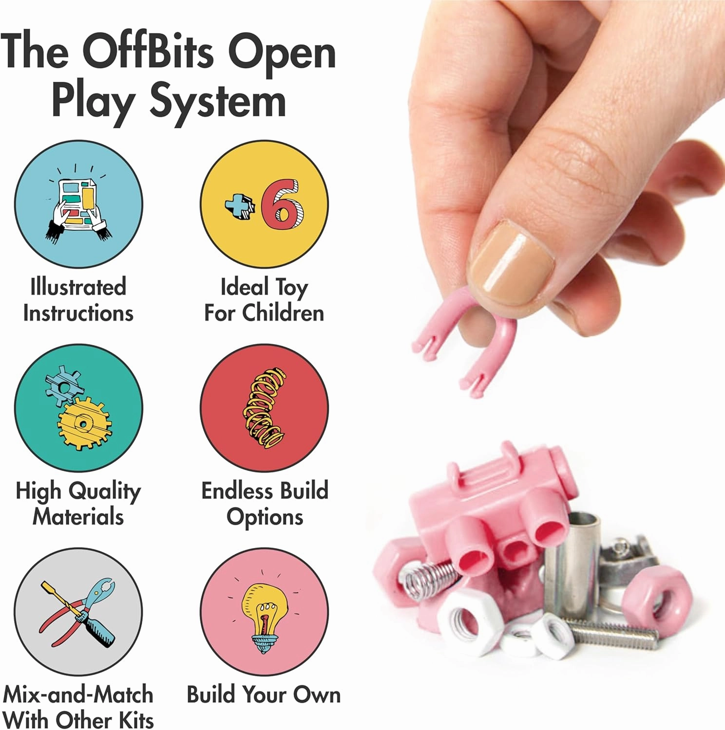 The Off Bits JoyBit Build Your Own Robot Toy Construction Set, Educational Easter Gift Ideas STEM Activities Learning Kit, Creative Build and Play Model Kit Steam Toys for 6 7 8 9 10  Year Old