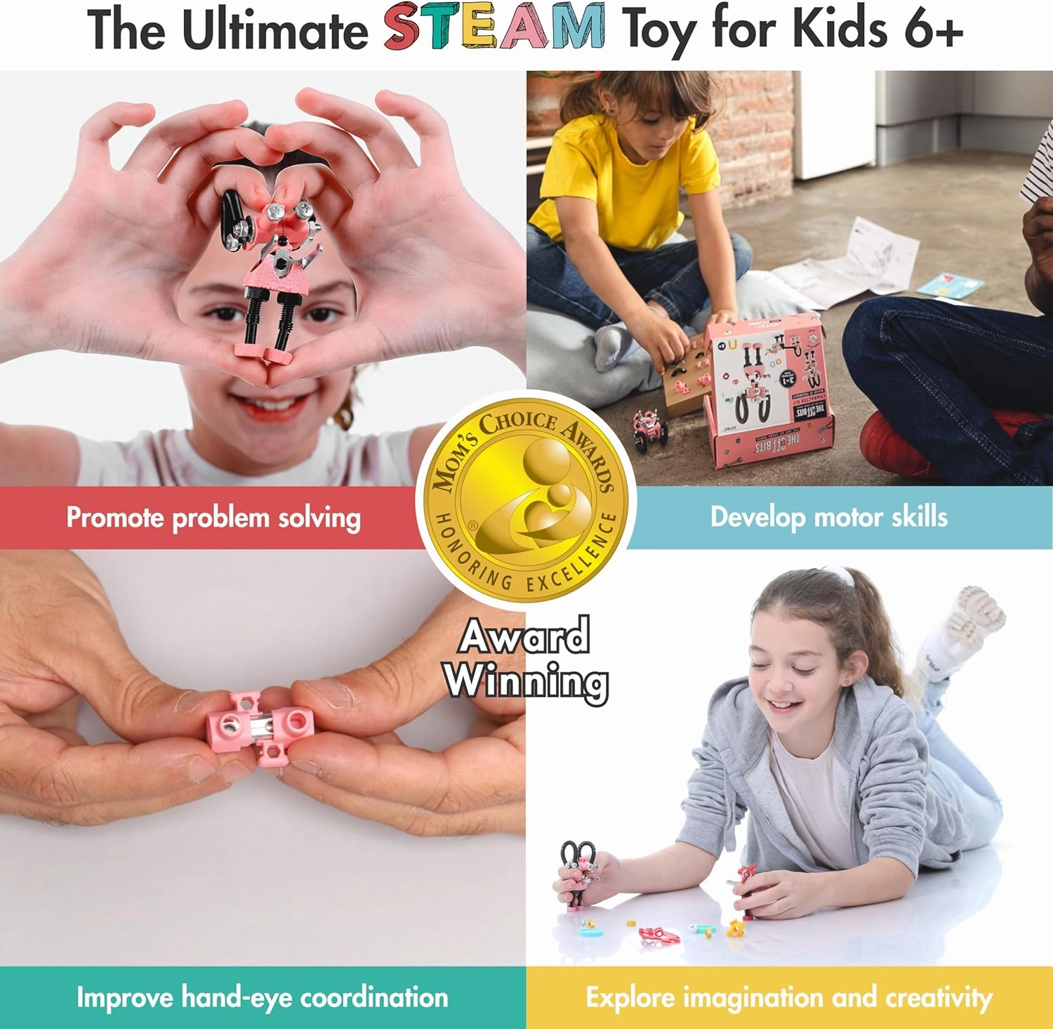 The Off Bits JoyBit Build Your Own Robot Toy Construction Set, Educational Easter Gift Ideas STEM Activities Learning Kit, Creative Build and Play Model Kit Steam Toys for 6 7 8 9 10  Year Old