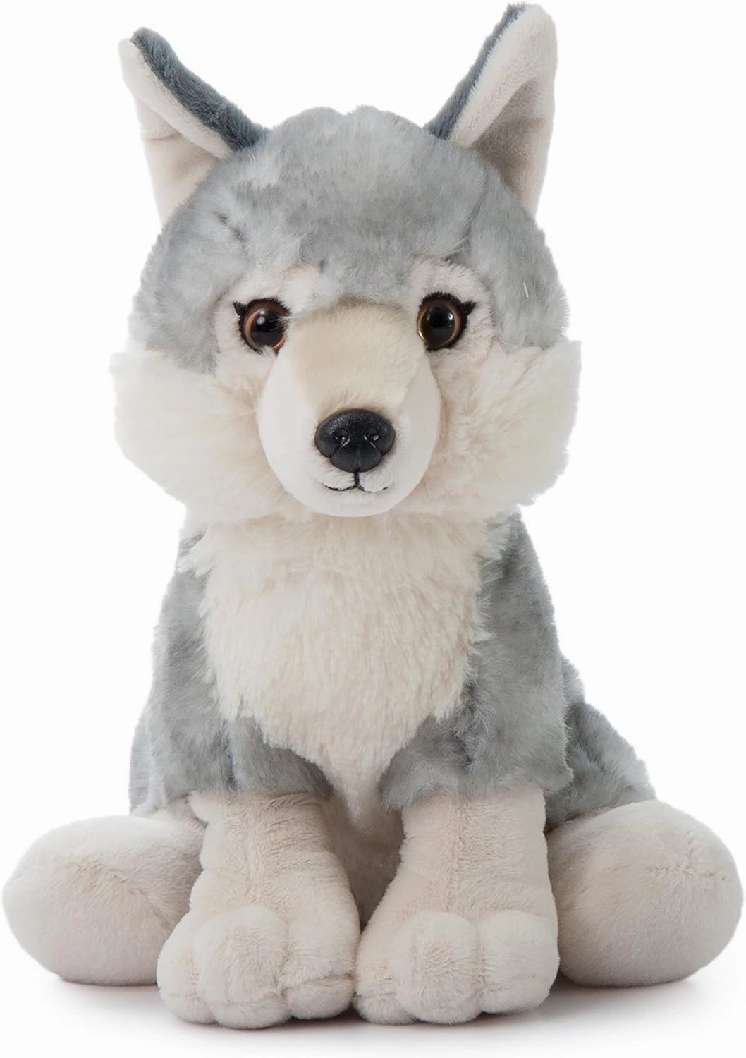 The Petting Zoo Wolf Stuffed Animal, Gifts for Kids, Wild Onez Zoo Animals, Grey Wolf Plush Toy 12 inches