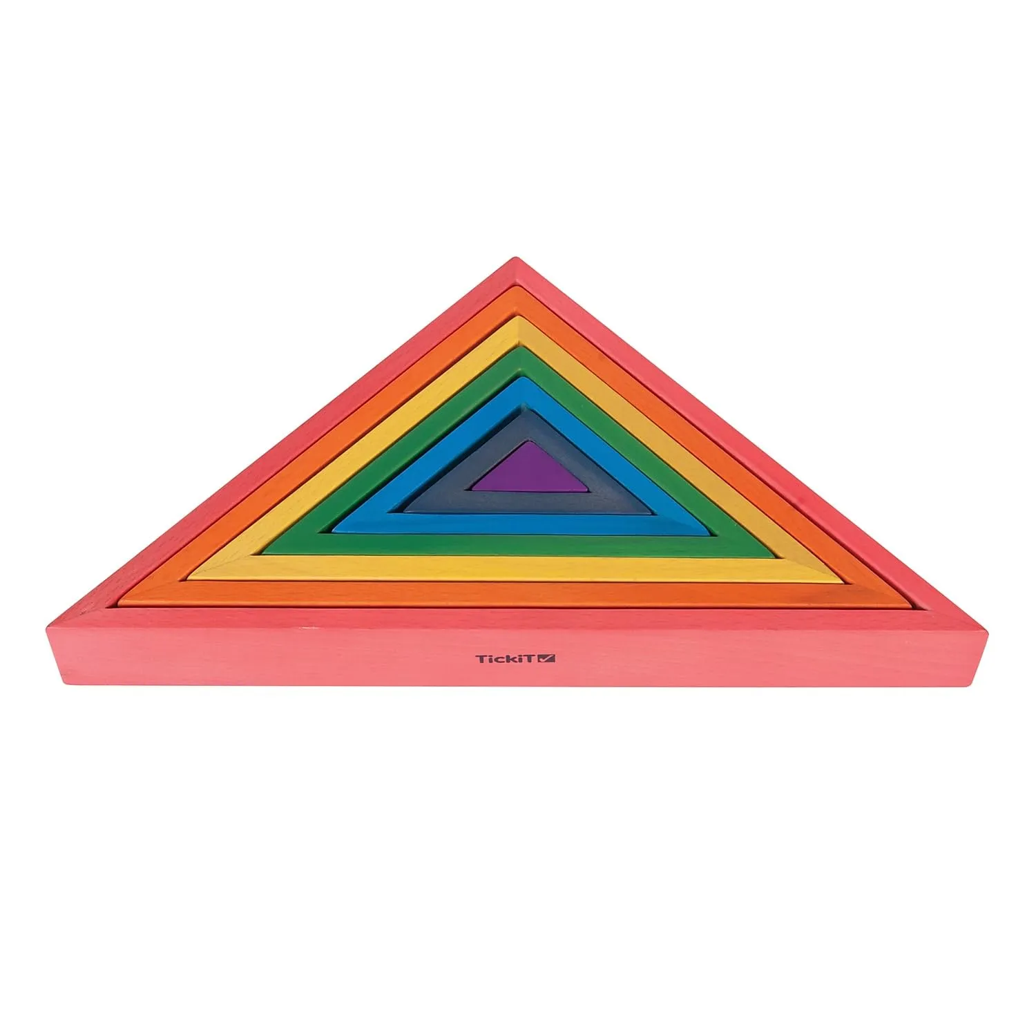 TickiT - 73418 Wooden Rainbow Architect Triangles - Nesting Puzzle - Stacking Blocks for Ages 12M 
