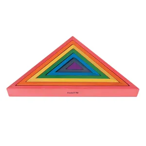 TickiT - 73418 Wooden Rainbow Architect Triangles - Nesting Puzzle - Stacking Blocks for Ages 12M 