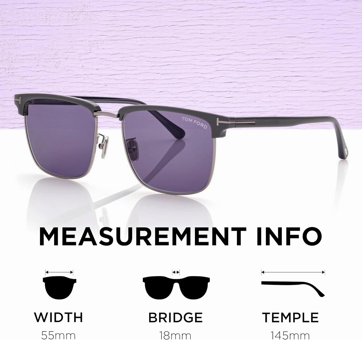 Tom Ford FT0997-H HUDSON-02 Square Shape Sunglasses   Bundle With eSHADES Eyewear Cleaning Kit
