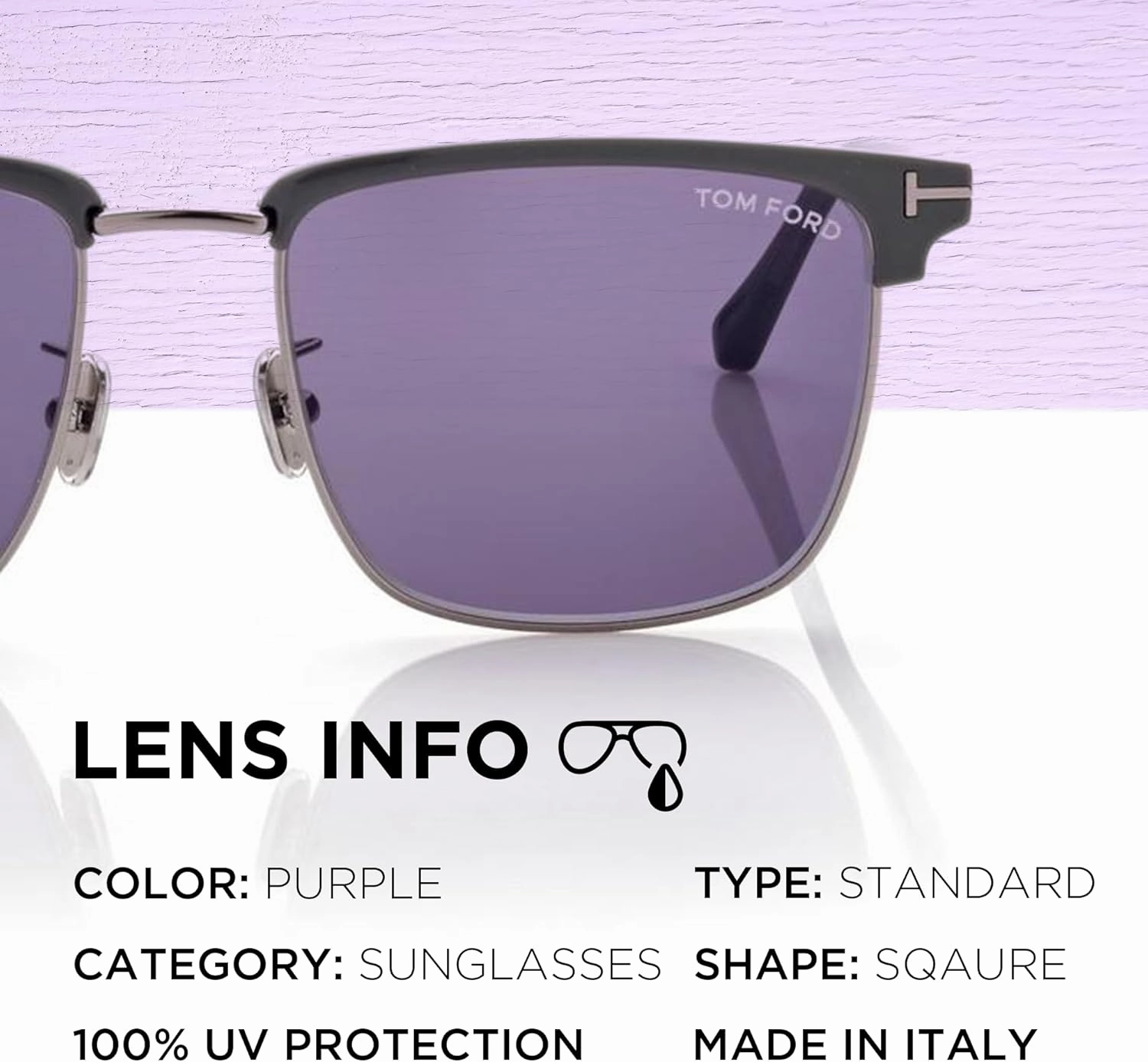 Tom Ford FT0997-H HUDSON-02 Square Shape Sunglasses   Bundle With eSHADES Eyewear Cleaning Kit