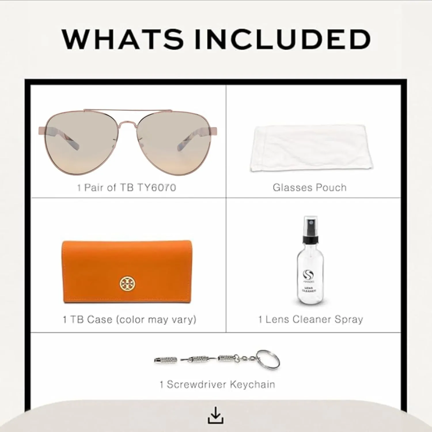 Tory Burch TY6070 PILOT Shape Sunglasses with eSHADES Luxury Eyewear kit Bundle