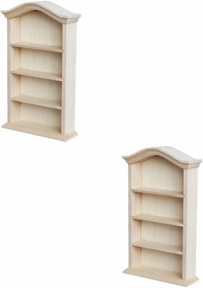 Totority 2pcs Miniature Model Toy Storage Rack Creative Accessory for Dollhouse Design Portable Mini House Furniture Smooth Lifelike Decoration for Miniature Scenes