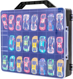 Toy Car Organizer Compatible with Hotwheels, Hot Wheels Organizer, Matchbox Cars,Suitable for miniature toys, Toy cars, Matchbox cars, Small dolls (cases only) (Black)