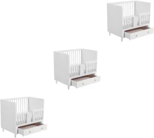 TOYANDONA 3pcs Miniature Dollhouse Nursery Room Layout Wooden Boys and Girls Bed Crib Furniture for Dollhouse Lightweight Compact Design for Boy Girl Play Decoration for Birthdays Special