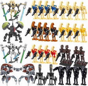 Toysvill Battle Robots Building Block Set, 35 PCS Military Droid Minifigures with Weapons, Kids Construction Toy
