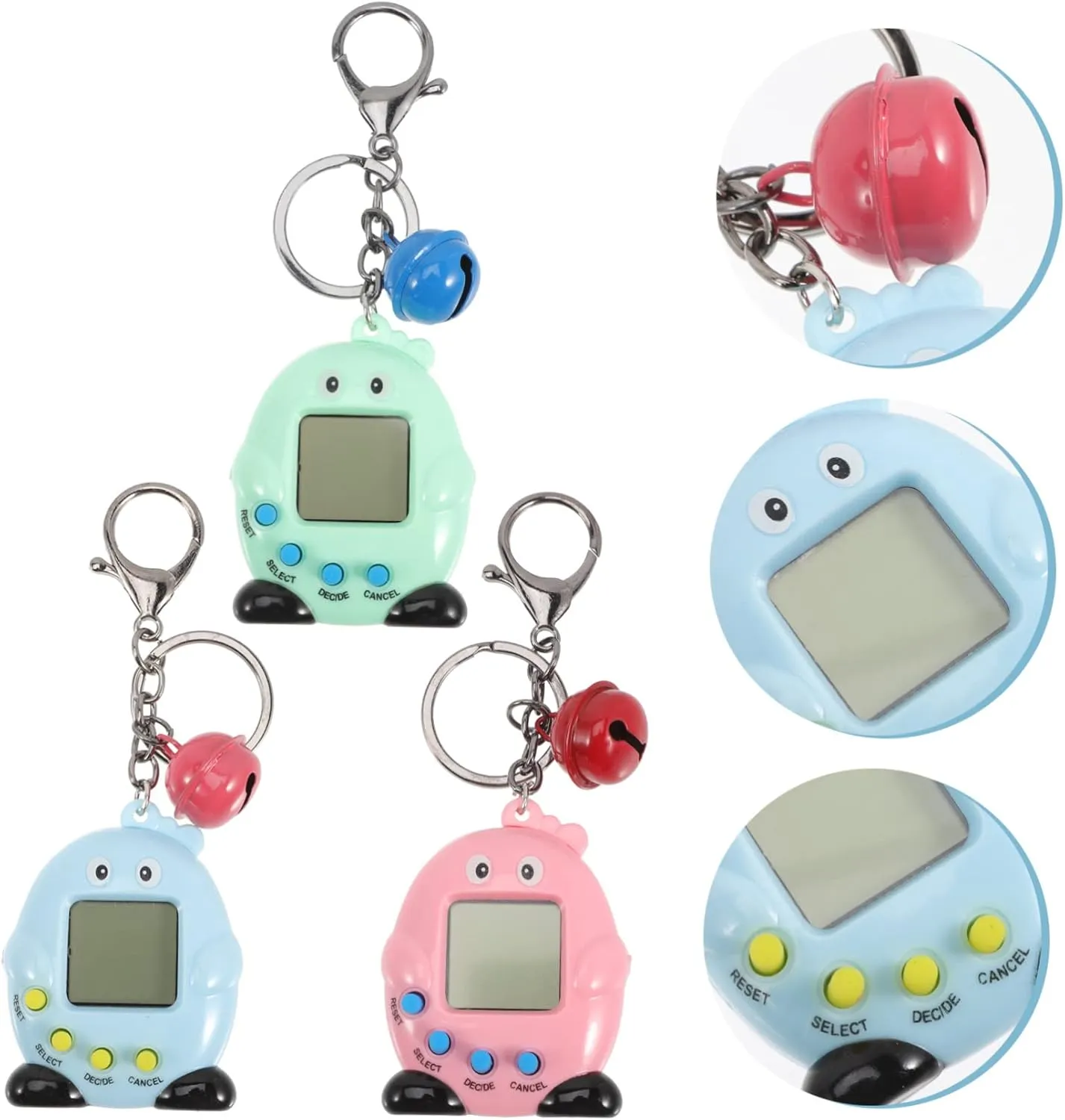 Toyvian 3pcs Electronic Pet Machine Handheld Pet Game Machine Retro Handheld Game Machine Pet Simulate Keychain Virtual Digital Pet Kid Toys Creative Machine Toy Pocket Child Abs