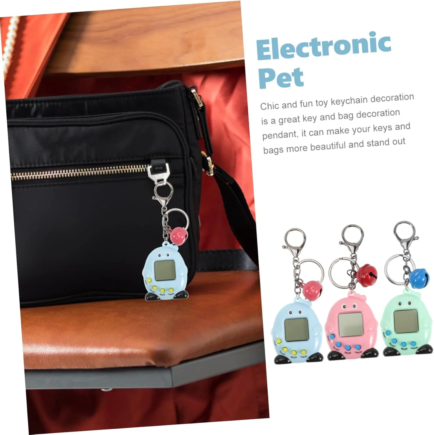 Toyvian 3pcs Electronic Pet Machine Handheld Pet Game Machine Retro Handheld Game Machine Pet Simulate Keychain Virtual Digital Pet Kid Toys Creative Machine Toy Pocket Child Abs