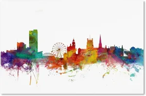 Trademark Fine Art Sheffield England Skyline II Canvas Art by Michael Tompsett, 16 by 24-Inch