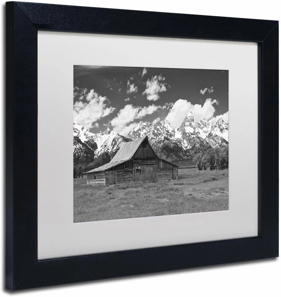 Trademark Fine Art ALI3962-B1114MF Thomas Moulton Barn by Michael Blanchette Photography, White Matte, Black Frame 11x14-Inch, 11x14