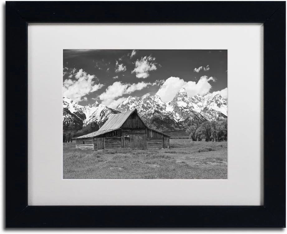 Trademark Fine Art ALI3962-B1114MF Thomas Moulton Barn by Michael Blanchette Photography, White Matte, Black Frame 11x14-Inch, 11x14