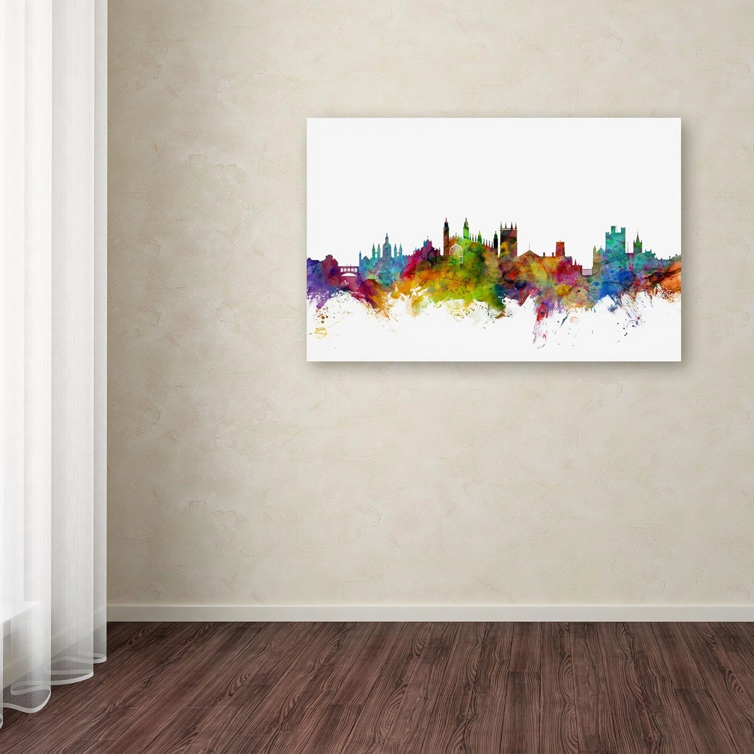 Trademark Fine Art Cambridge England Skyline Canvas Art by Michael Tompsett, 30 by 47-Inch