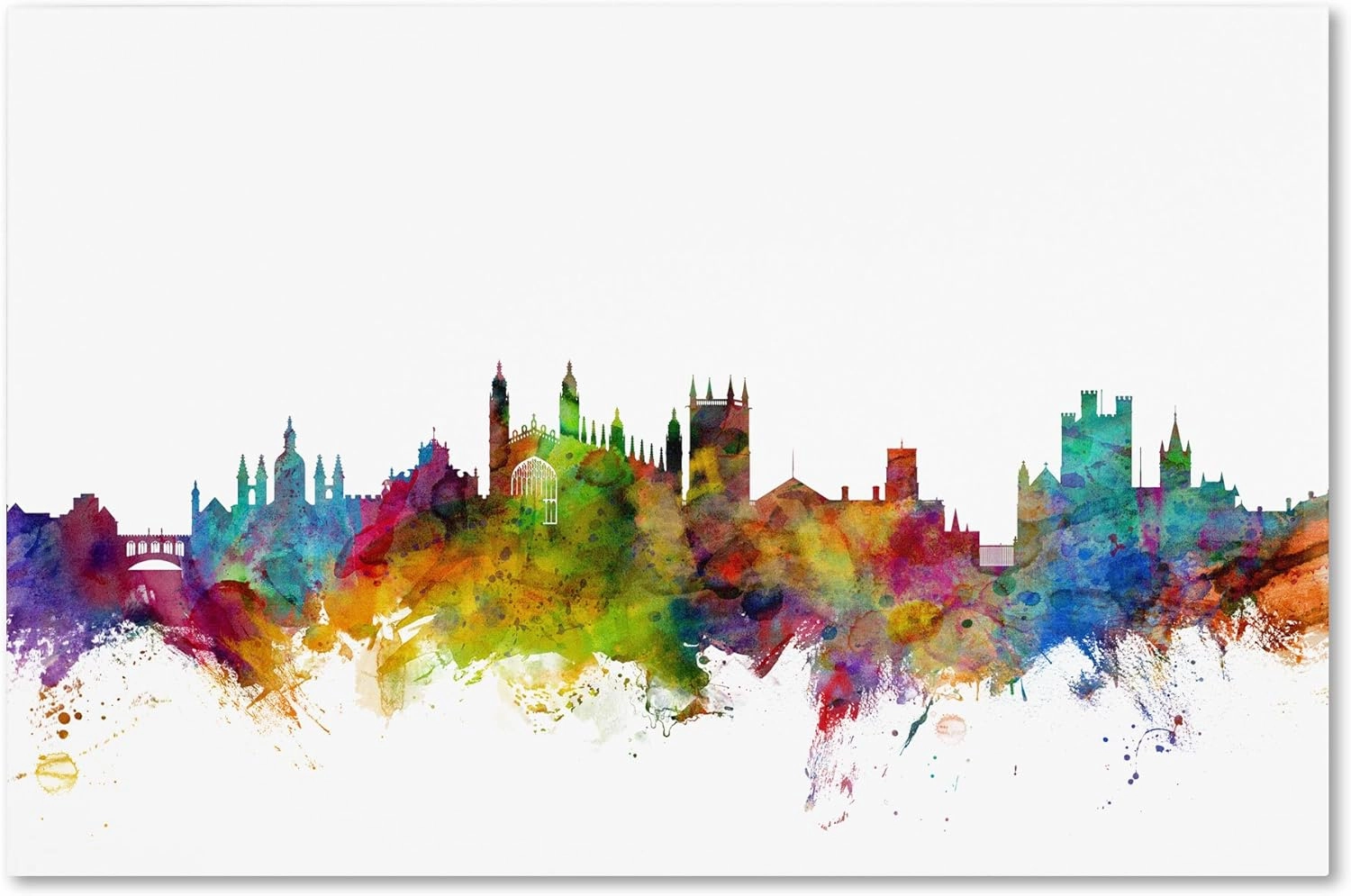 Trademark Fine Art Cambridge England Skyline Canvas Art by Michael Tompsett, 30 by 47-Inch