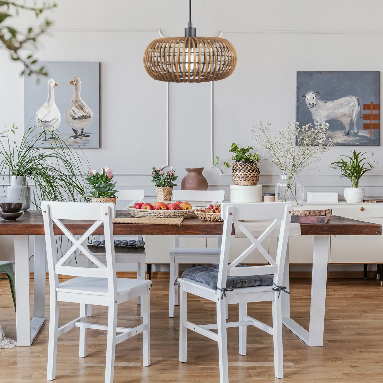 Trancoso 1-Light Rattan Shade Pendant