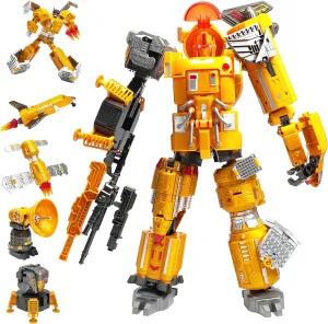 Transforming Robot Toys, 13-inch Magnetic STEM Toys for Kids Ages 5 , Science Kits for Boys 5 in 1 Construction DIY Space Shuttle Building Learning Educational Set Toys Birthday Gifts for 5 6 7 8