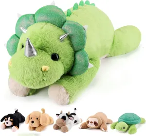 Triceratops Weighted Stuffed Animals - 28 Inch 5.0 Pounds Weighted Plushies Dinosaur Stuffed Animal - Large Dino Plush Pillow - Cute Plush Toy Gifts for Kids & Adults (28" 5.0 lbs)