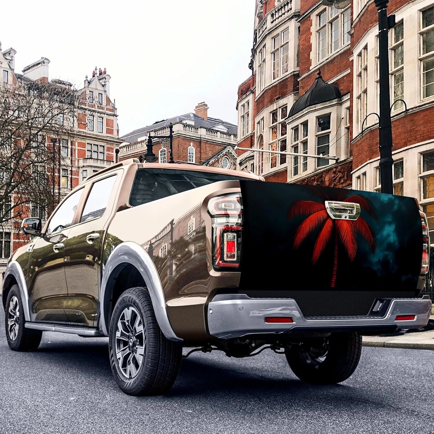 Truck Tailgate Decal Wrap for Pickup Easy to Stick PET Rear Door Sticker Tailgate Skin for Pickup Trucks Cool Vinyl Wrap Graphics for Truck Back Panels Glow Palm Exterior Decoration