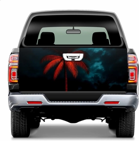 Truck Tailgate Decal Wrap for Pickup Easy to Stick PET Rear Door Sticker Tailgate Skin for Pickup Trucks Cool Vinyl Wrap Graphics for Truck Back Panels Glow Palm Exterior Decoration