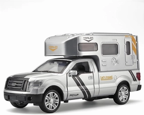 Truck Toys for Boys RV Toy,Die Cast Metal Toy Trucks Camper Van Toy,Camper Toys for Kids Ages 4-8,Pull Back Toy RV with Light and Sound,Trucks for Kids Ages 4-8（Silver）