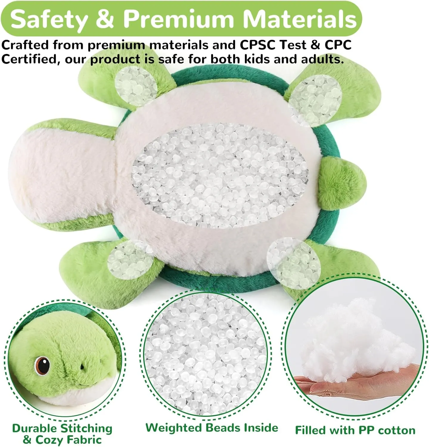 Turtle Weighted Stuffed Animals - 28 Inch 5.0 Pounds Weighted Plushies Sea Turtle Stuffed Animal - Large Tortoise Plush Pillow - Cute Plush Toy Gifts for Kids & Adults (28" 5.0 lbs)