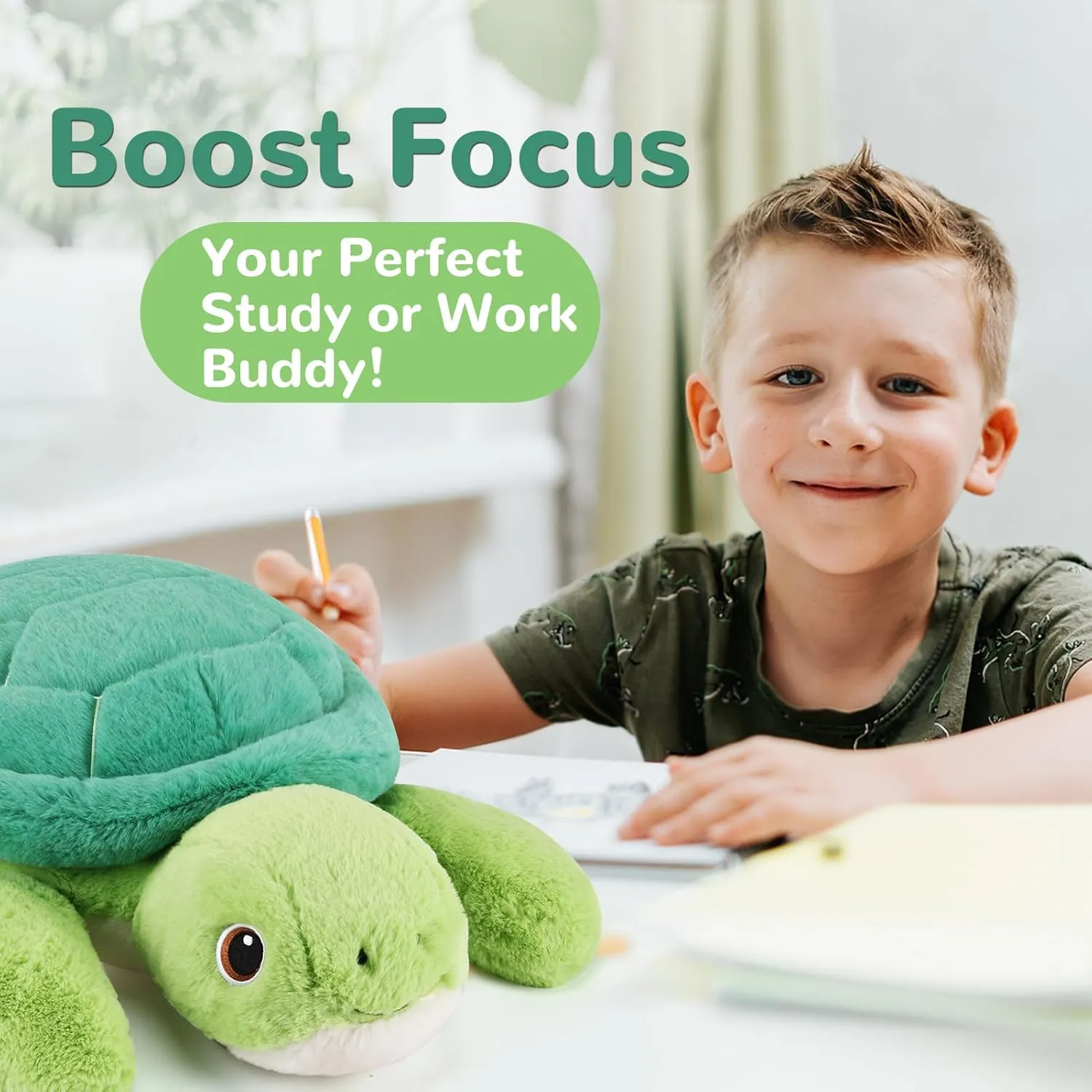 Turtle Weighted Stuffed Animals - 28 Inch 5.0 Pounds Weighted Plushies Sea Turtle Stuffed Animal - Large Tortoise Plush Pillow - Cute Plush Toy Gifts for Kids & Adults (28" 5.0 lbs)