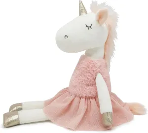 Unicorn Stuffed Animal, 16.5" Tall,Safe Material Soft Unicorn Toys for Girls Ballerina Dolls with Skirt, Cute Doll for Girls and Decor, Pink