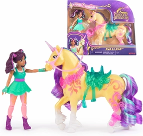 Unicorn Academy, Ava & Leaf Power of Friendship Set with Translucent Saddle & 2 Power Accessories, Dolls & Unicorn Toys for Girls Ages 4 and up