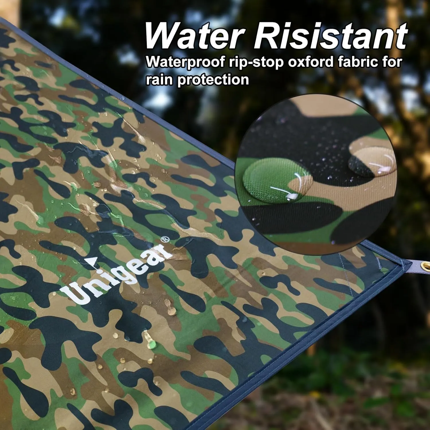 Unigear Hammock Rain Fly Waterproof Tent Tarp, UV Protection and PU 3000mm Waterproof, Lightweight for Camping, Backpacking and Outdoor Adventure