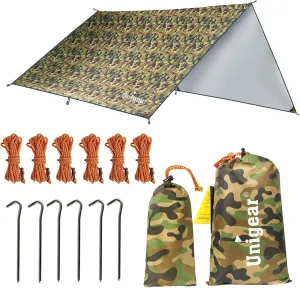Unigear Hammock Rain Fly Waterproof Tent Tarp, UV Protection and PU 3000mm Waterproof, Lightweight for Camping, Backpacking and Outdoor Adventure