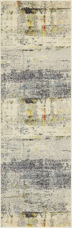 Unique Loom Chromatic Collection Modern Rustic & Vibrant Abstract Area Rug for Any Home Décor, 2 ft 2 in x 6 ft 7 in Runner, Beige/Gray