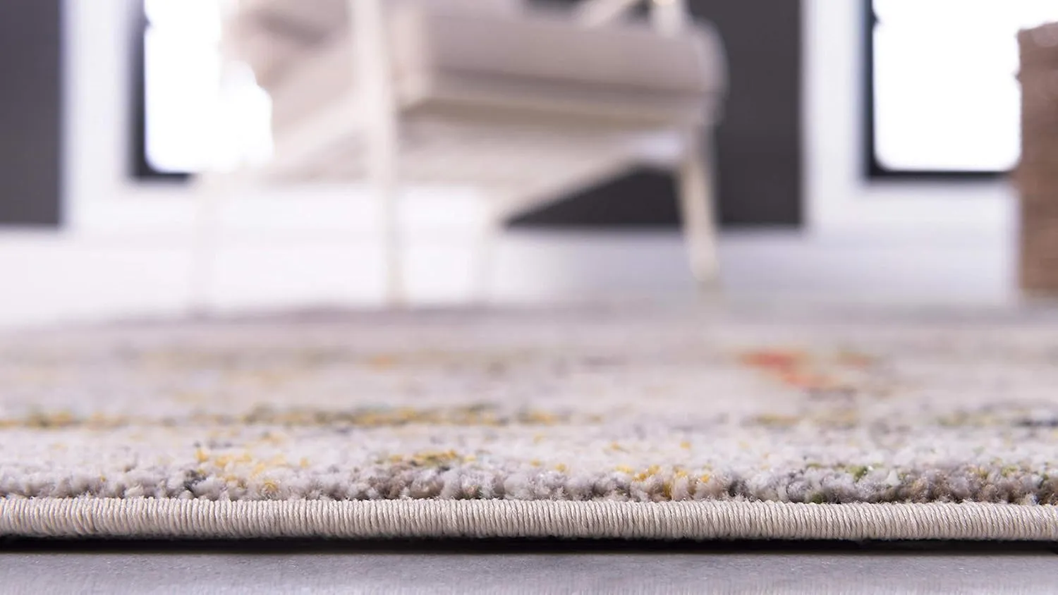 Unique Loom Chromatic Collection Modern Rustic & Vibrant Abstract Area Rug for Any Home Décor, 2 ft 2 in x 6 ft 7 in Runner, Beige/Gray