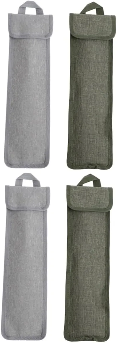 VANZACK 4pcs Outdoor Tent Stake Pouch Gray Green Camping Accessory for Tent Pegs and Small Tools Lightweight Storage Bags for Easy Organization and Transport