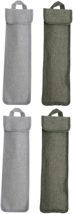 VANZACK 4pcs Outdoor Tent Stake Pouch Gray Green Camping Accessory for Tent Pegs and Small Tools Lightweight Storage Bags for Easy Organization and Transport