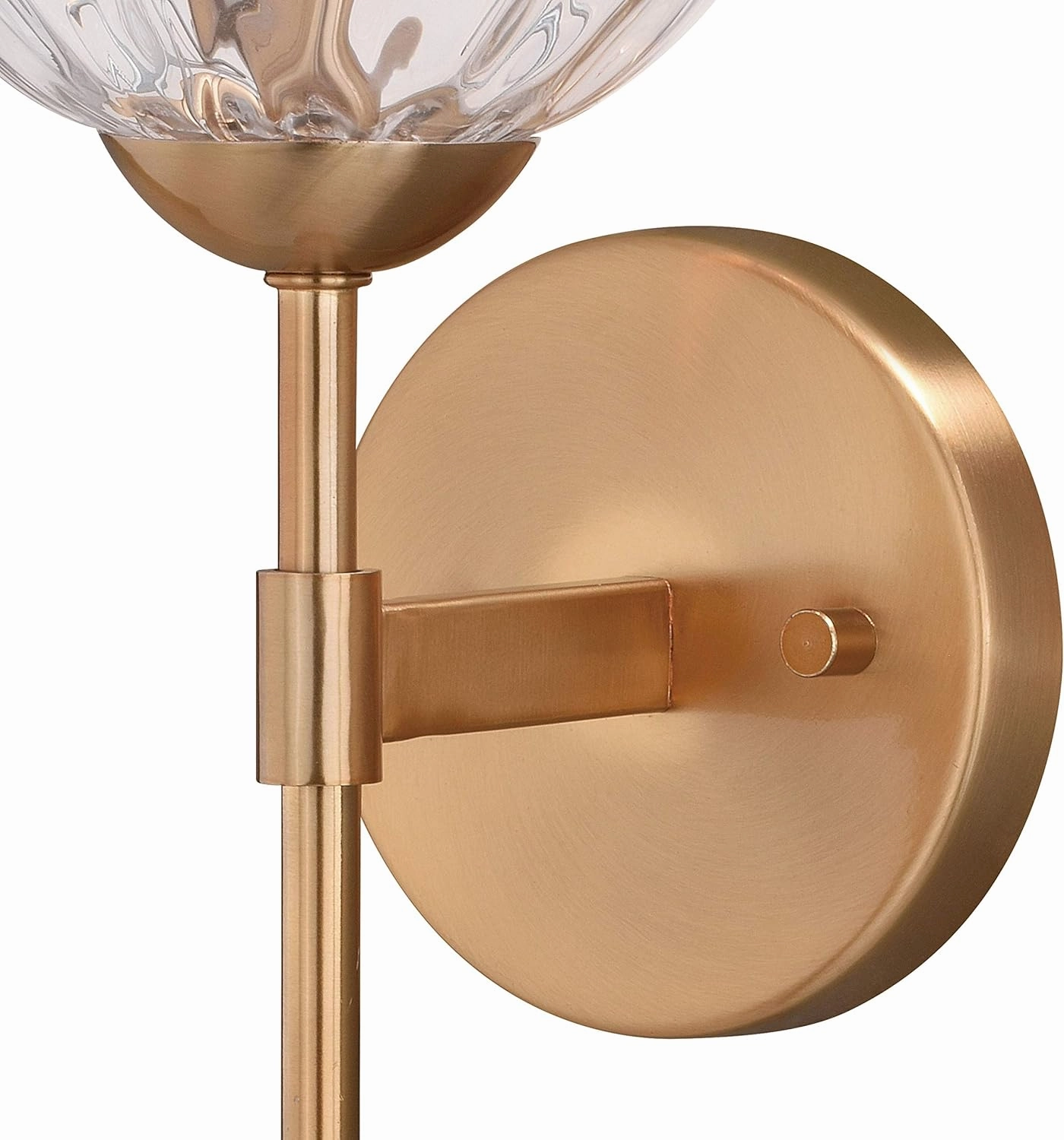 VAXCEL Olson 1 Light Brass Mid-Century Modern Wall Sconce Clear Globe Glass