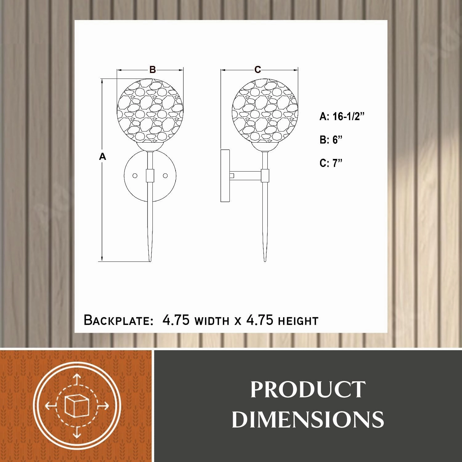VAXCEL Olson 1 Light Brass Mid-Century Modern Wall Sconce Clear Globe Glass