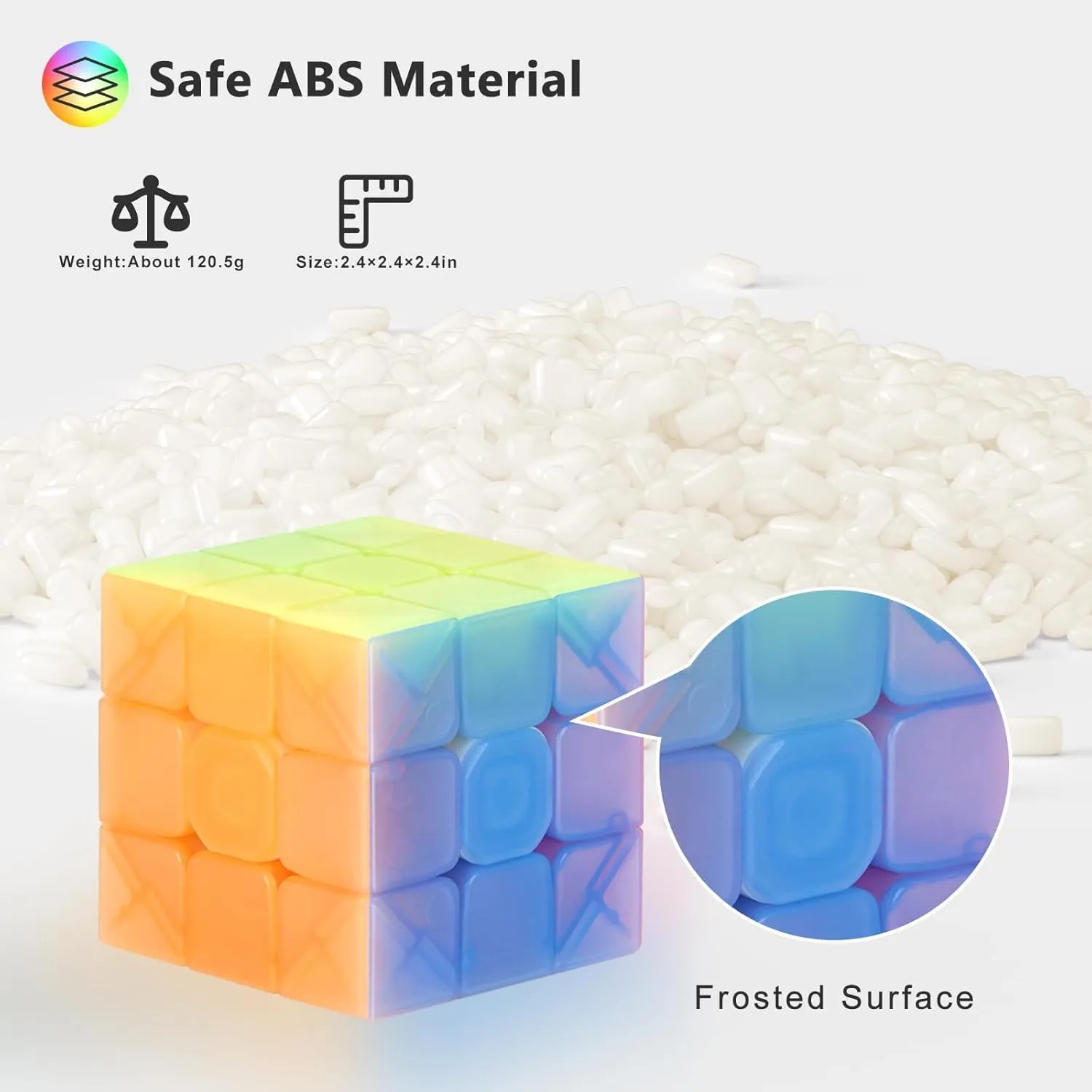 Vdealen 3x3x3 Speed Cube Set, 6 Pack Speed Cube Bulk Magic Cube Set, School Classroom Prize for Students Birthday Party Favors Stocking Stuffers Gifts for Kids Teens Adults(Jelly Stickerless)