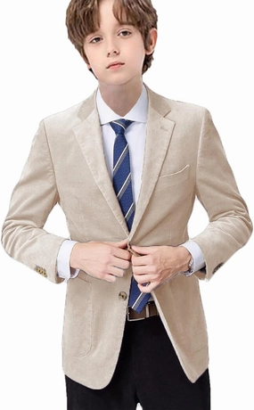 VENNYNG Classic Suede Suit Jacket for Kid Boy Day Children Formal Outfits School Activities Tailor-Made Fashion Blazer