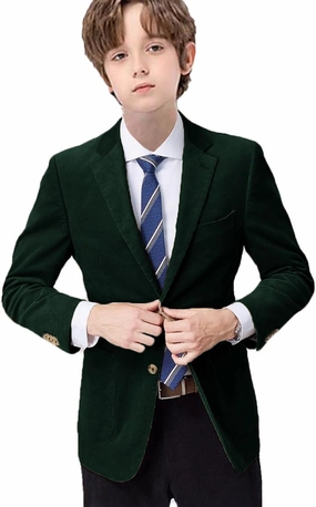 VENNYNG Classic Suede Suit Jacket for Kid Boy Day Children Formal Outfits School Activities Tailor-Made Fashion Blazer