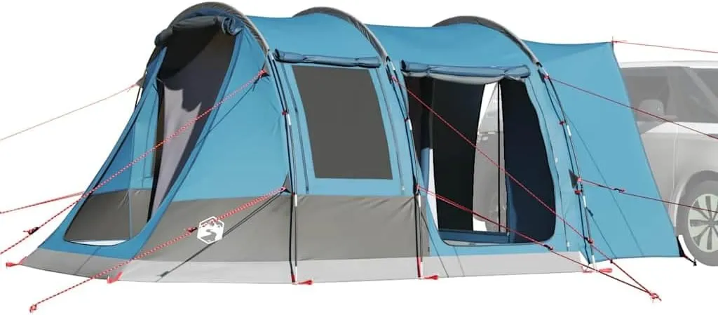 vidaXL Car Tent - 2-Person Waterproof Blue, 185T Polyester Outdoor Camping Shelter with Double Zippers and Carry Bag, 185.0 x 130.7 x 85.0 Inches