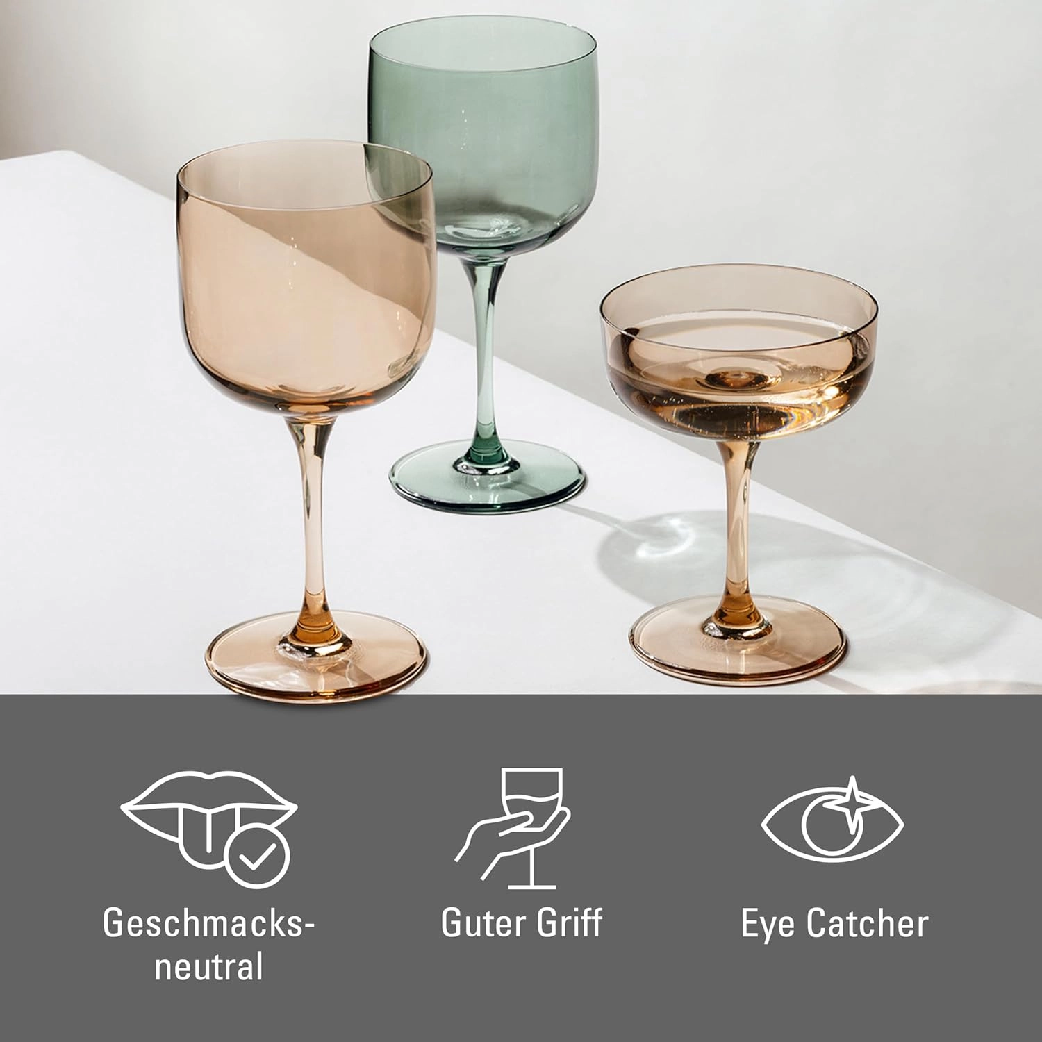 Villeroy & Boch Like Clay Wine/Water Glass Pair