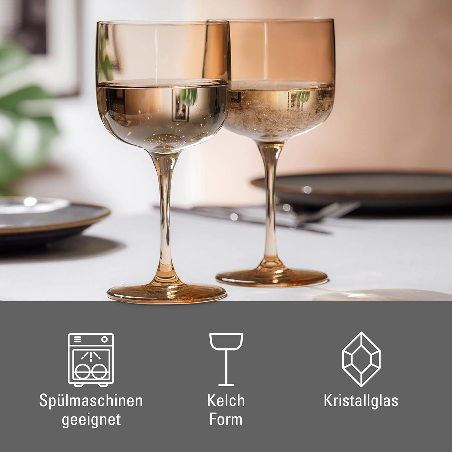 Villeroy & Boch Like Clay Wine/Water Glass Pair