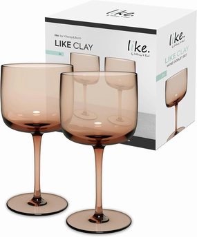 Villeroy & Boch Like Clay Wine/Water Glass Pair