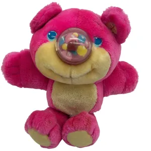 Vintage Playskool Bright Pink Nosey Bear Balloon Nose Plush Teddy Doll Untested